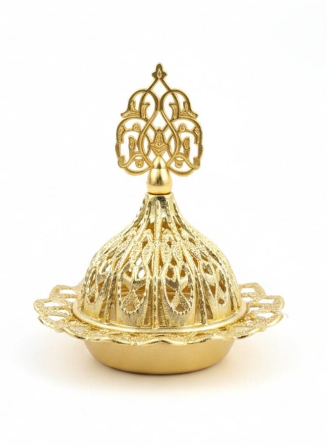Golden Arabic Incense Burner – Elegant Metal Incense Holder Made of High-Quality Iron with Removable Lid – Perfect for Evenly Spreading Fragrance, Home Decor, Special Occasions & Luxurious Gift for Friends and Family - Image 1